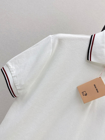 Miu 25ss embroidered polo