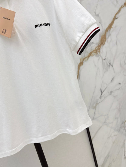 Miu 25ss embroidered polo