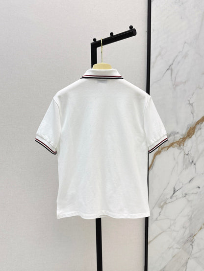 Miu 25ss embroidered polo