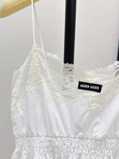 Miu 25ss lace slip dress