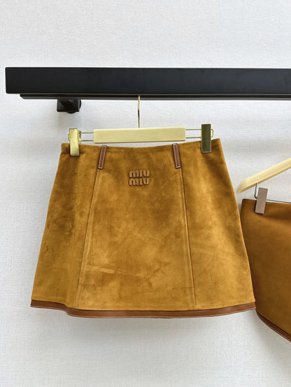 Miu 25ss suede skirt