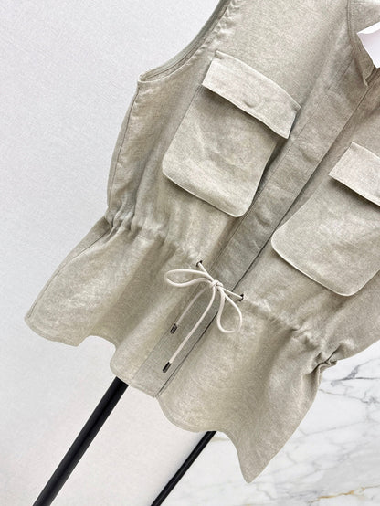 Brun 25ss linen vest