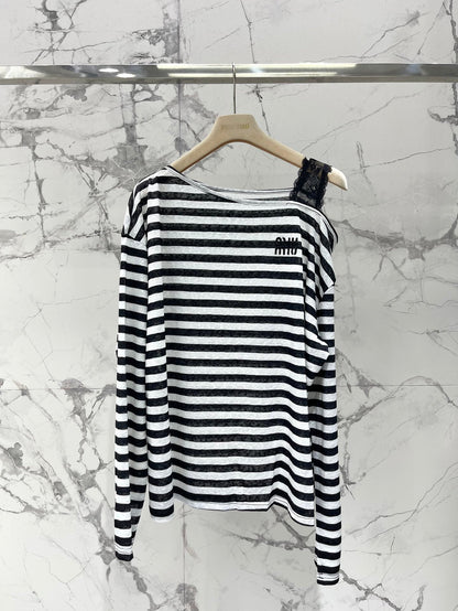Miu 25ss striped shirt