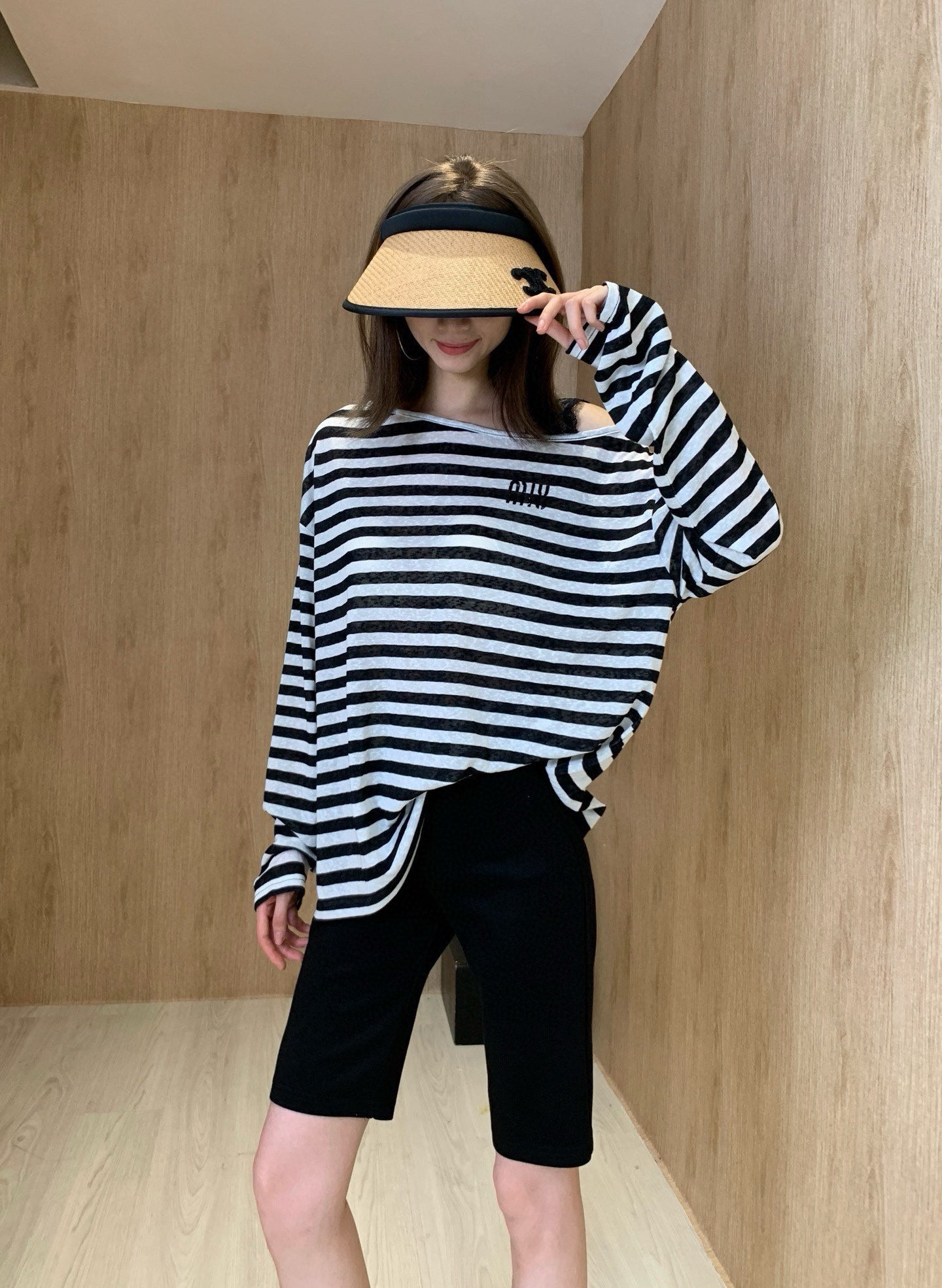 Miu 25ss striped shirt