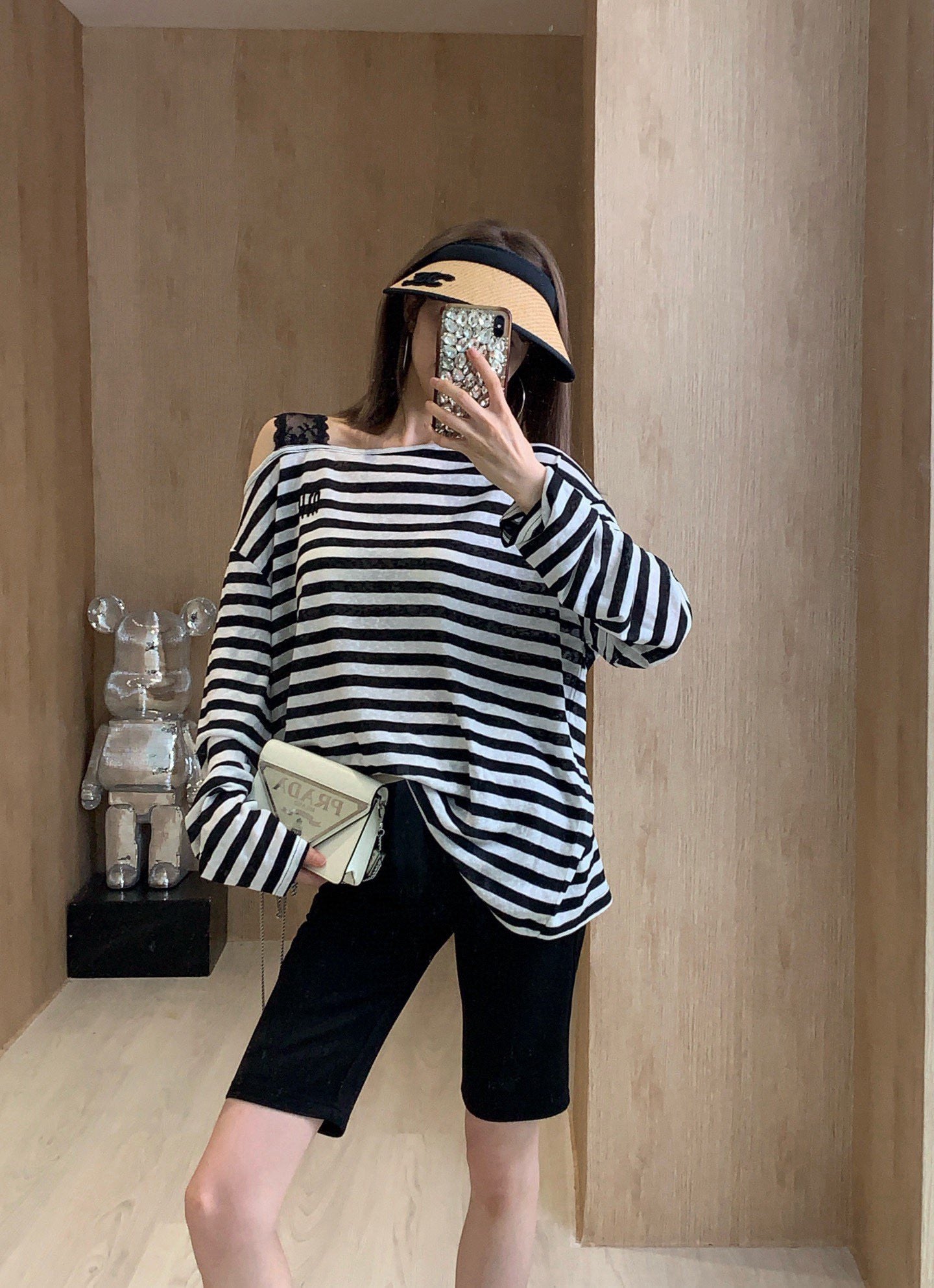 Miu 25ss striped shirt