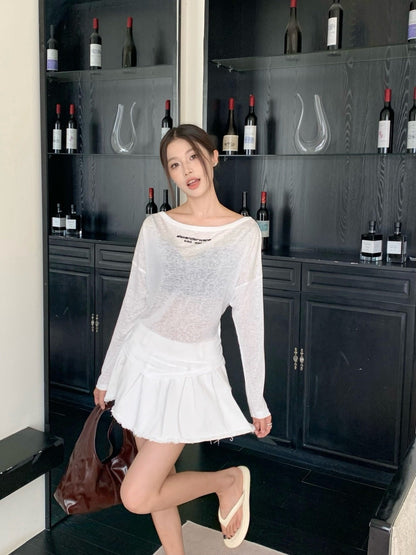 Wang 25ss off-shoulder shirt