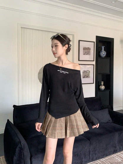 Wang 25ss off-shoulder shirt