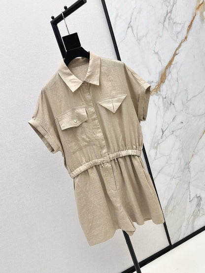 Bottega 25ss Linen jumpsuit