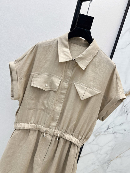 Bottega 25ss Linen jumpsuit