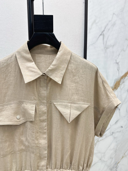 Bottega 25ss Linen jumpsuit