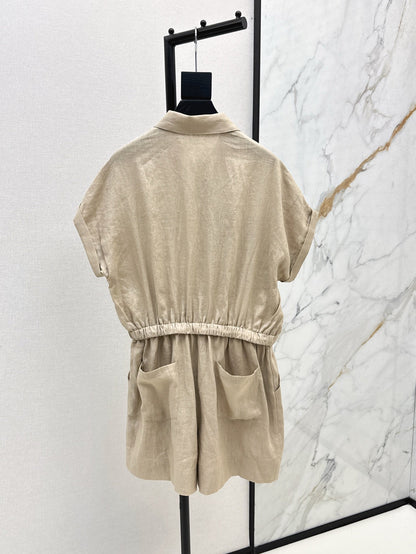 Bottega 25ss Linen jumpsuit