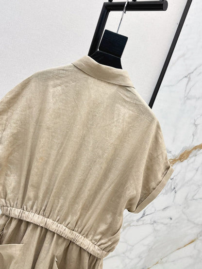 Bottega 25ss Linen jumpsuit