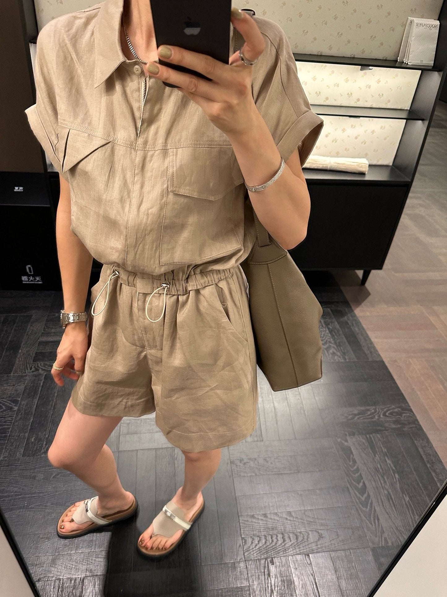 Bottega 25ss Linen jumpsuit