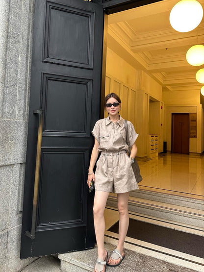 Bottega 25ss Linen jumpsuit