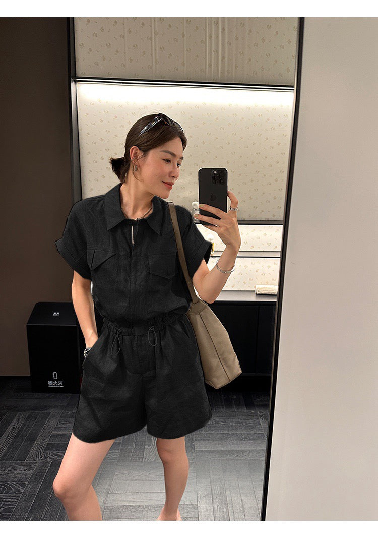 Bottega 25ss Linen jumpsuit