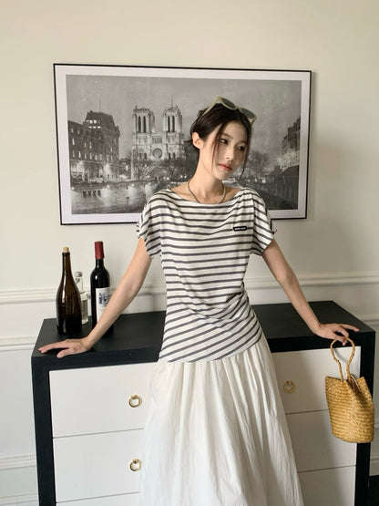 Miu 25ss off-shoulder t-shirt
