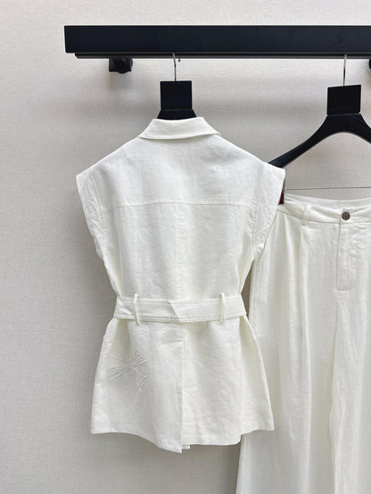 Loro 25ss linen embroidered suit