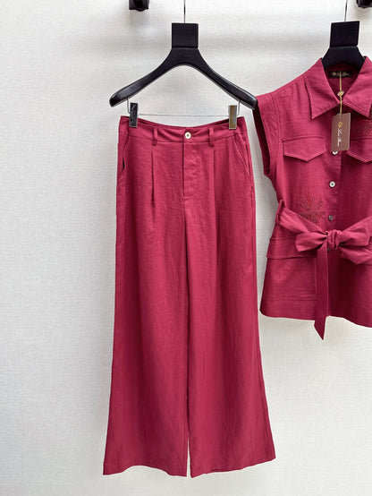 Loro 25ss linen embroidered suit