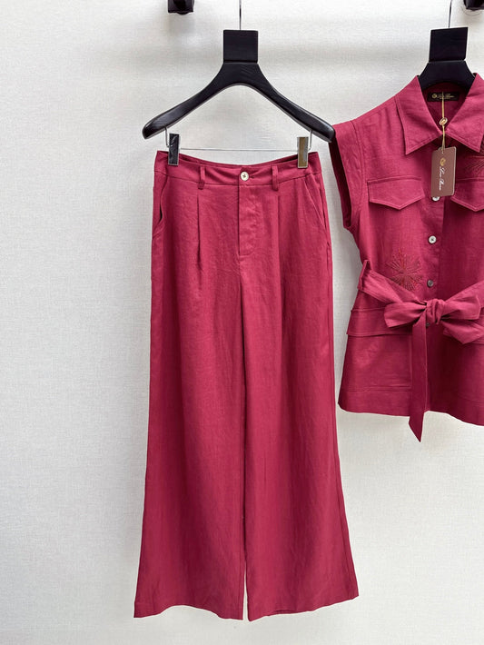 Loro 25ss linen embroidered suit