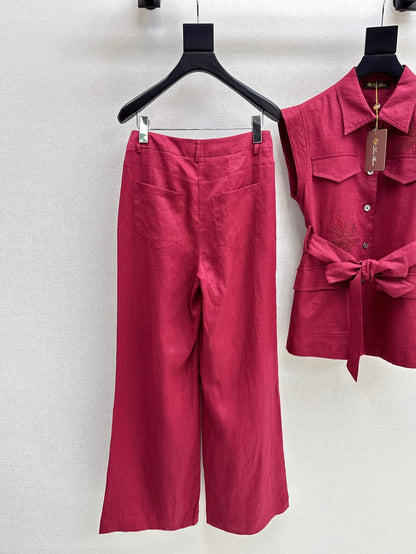 Loro 25ss linen embroidered suit