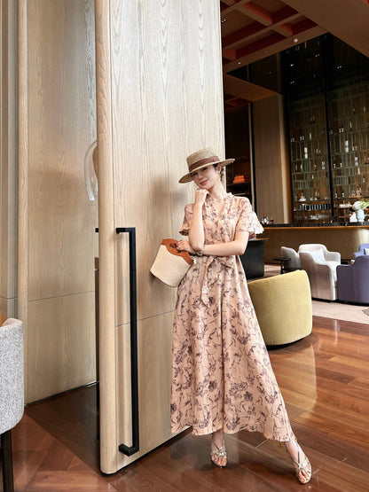 CD 25ss linen print dress