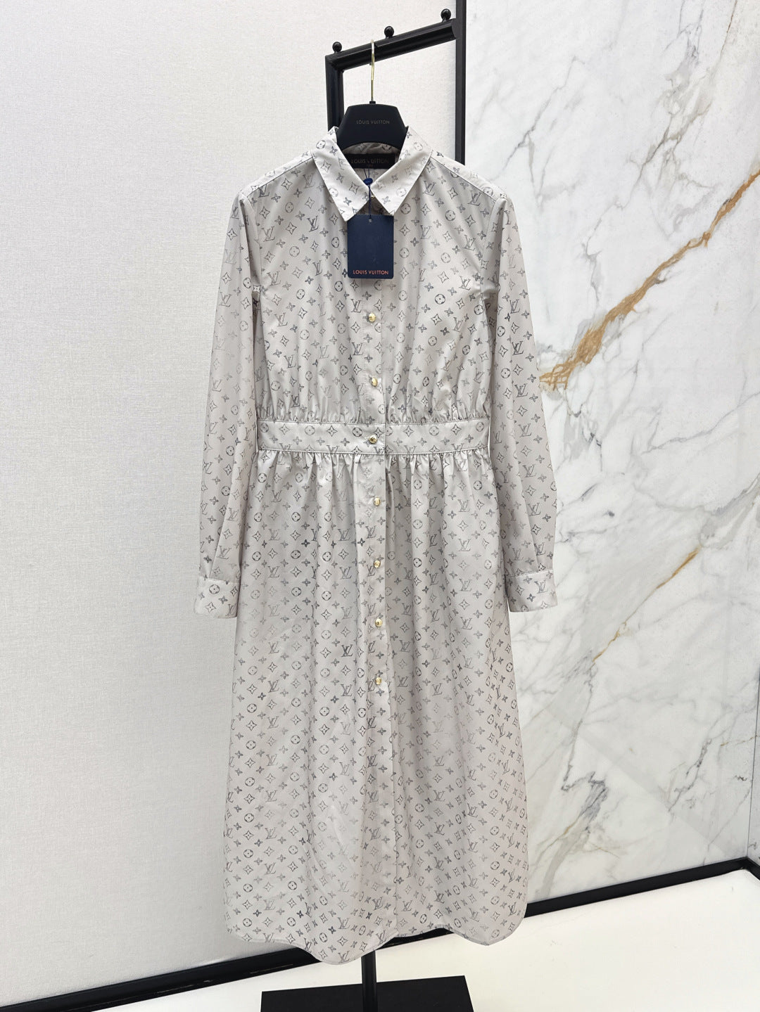 Louis 25ss print shirt dress