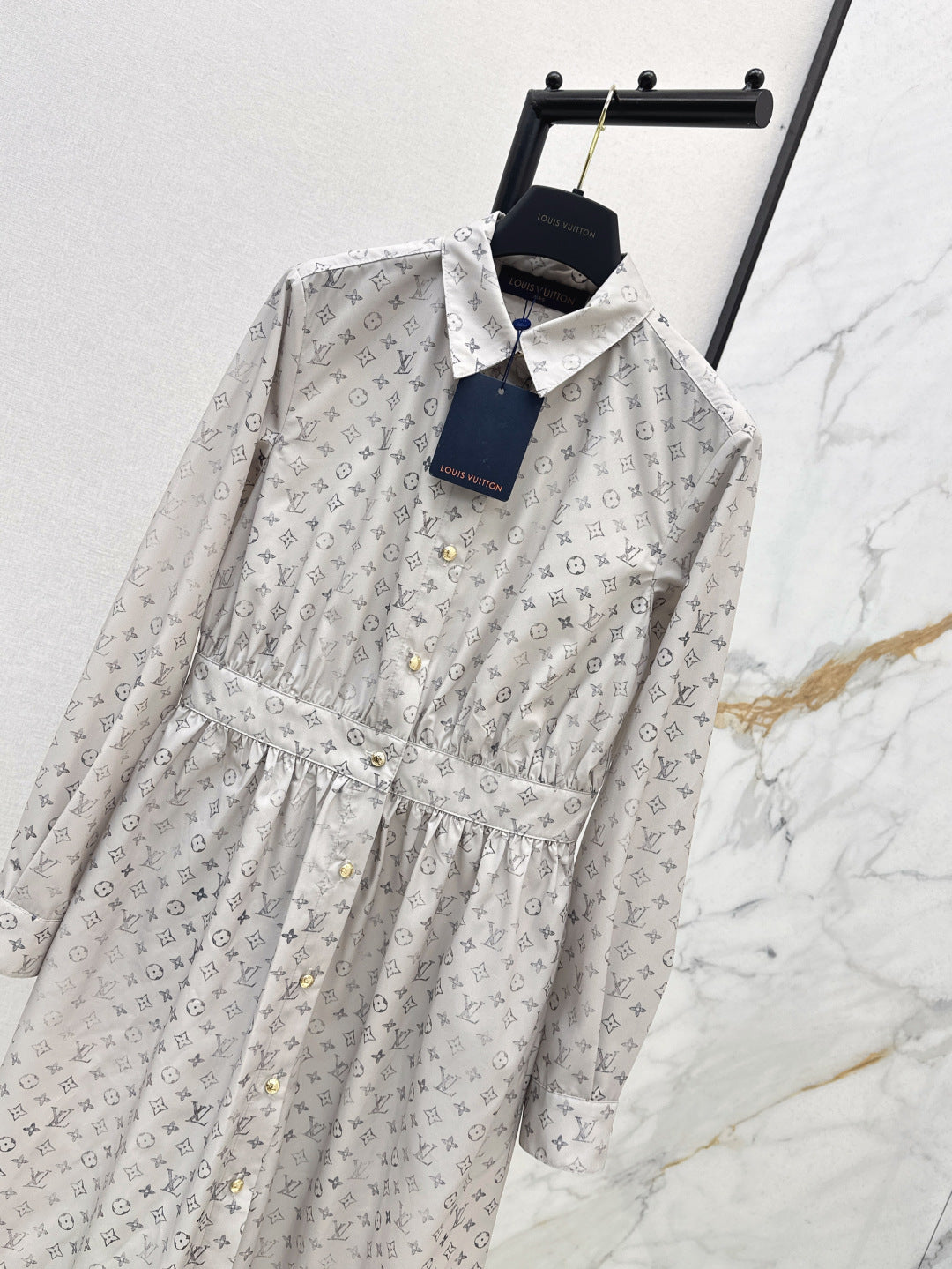 Louis 25ss print shirt dress