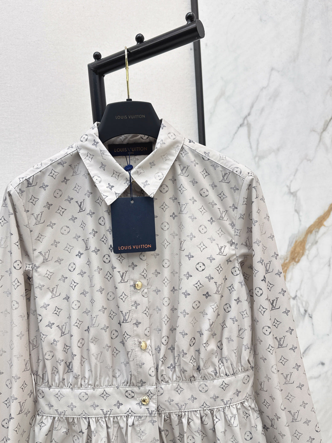 Louis 25ss print shirt dress