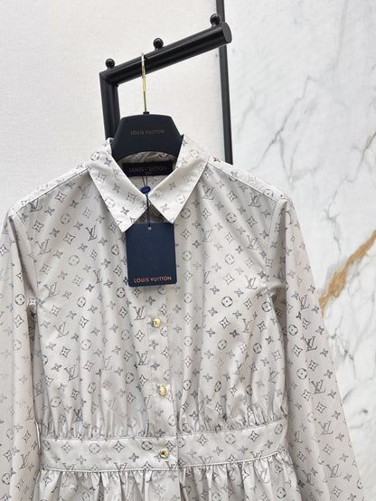 Louis 25ss print shirt dress