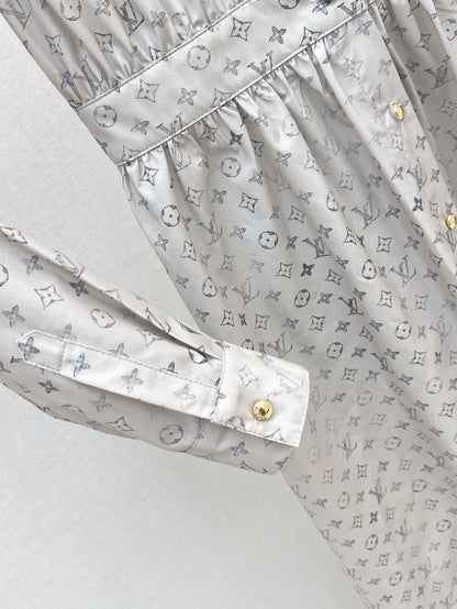 Louis 25ss print shirt dress