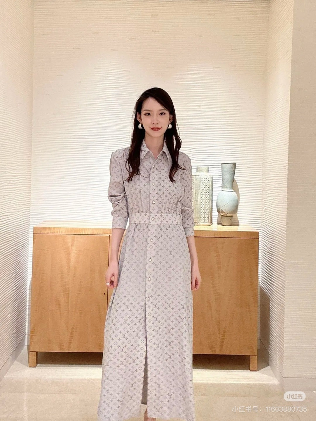 Louis 25ss print shirt dress