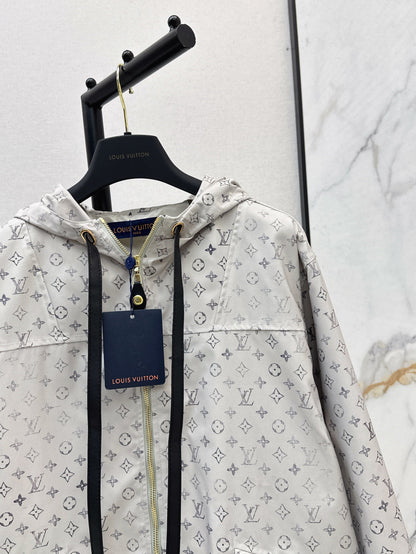 Louis 25ss print hooded jacket