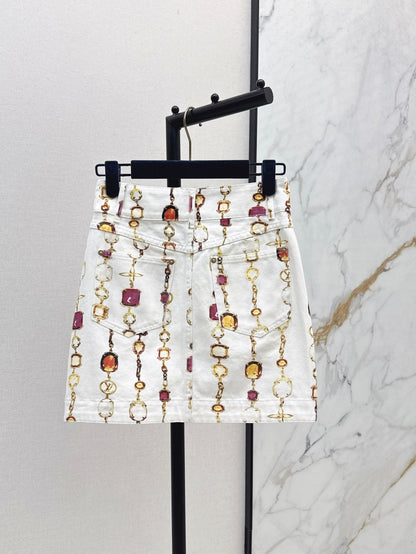 Louis 25ss print skirt