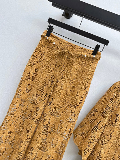 Zimm 25ss embroidered pants