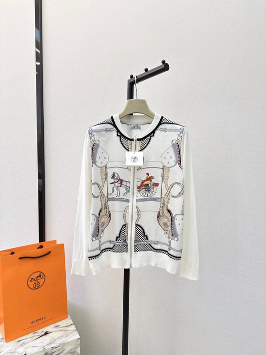 Herm 25ss print knit shirt