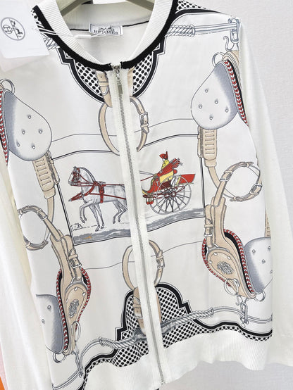 Herm 25ss print knit shirt
