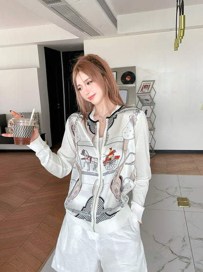 Herm 25ss print knit shirt