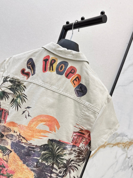 CD 25ss print denim jacket
