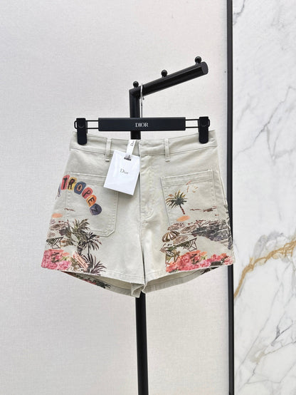 CD 25ss print denim short