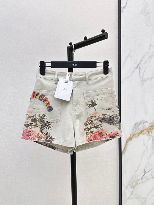 CD 25ss print denim short