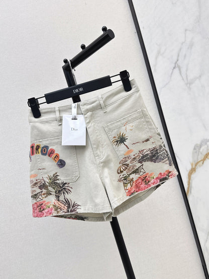 CD 25ss print denim short