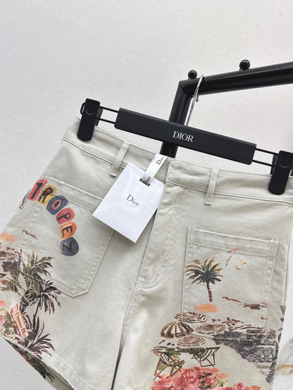 CD 25ss print denim short