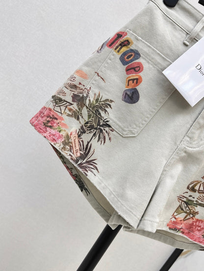 CD 25ss print denim short