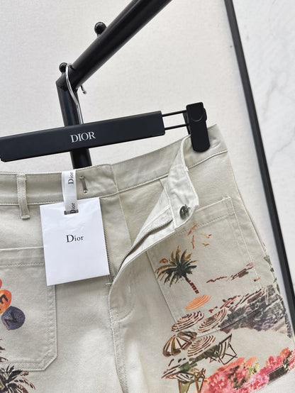 CD 25ss print denim short