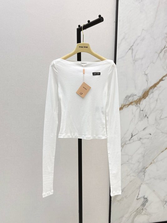 Miu 25ss off-shoulder shirt