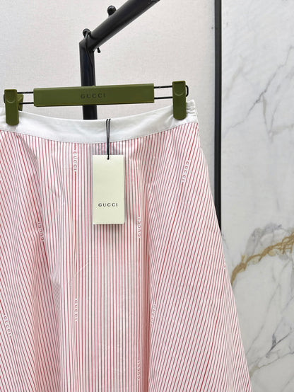 Guc 25ss striped skirt