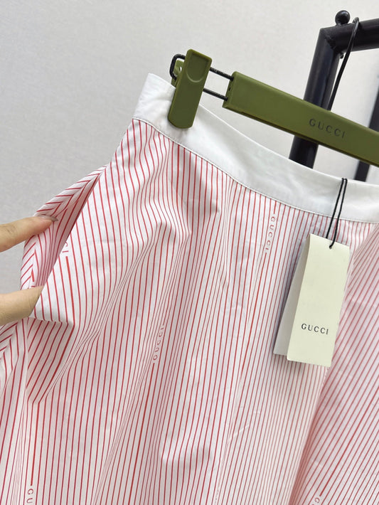 Guc 25ss striped skirt