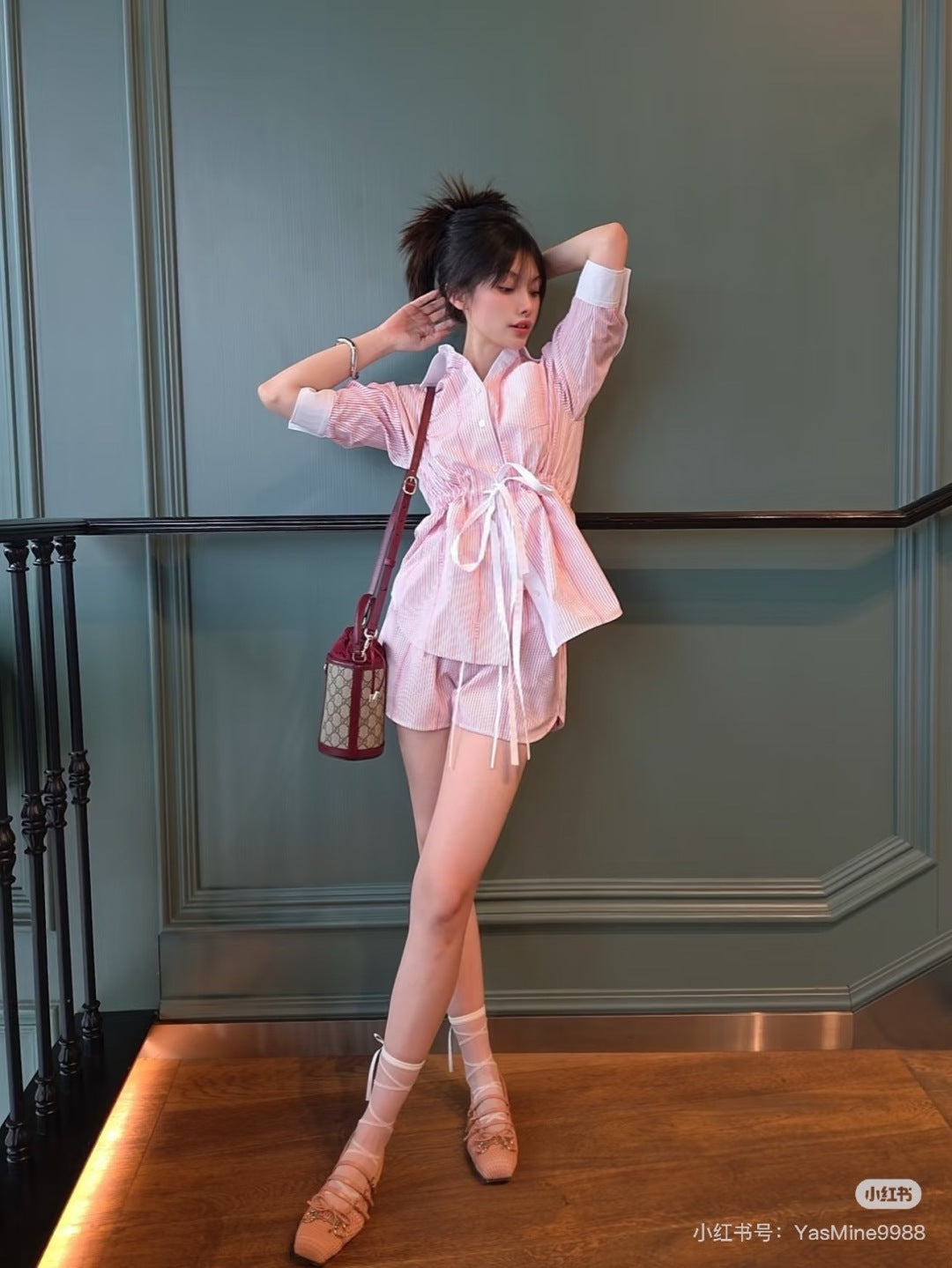 Guc 25ss drawstring shirt