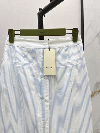 Guc 25ss striped skirt