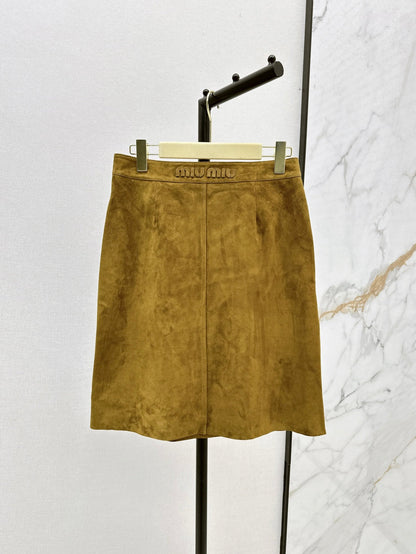 Miu 25ss suede skirt